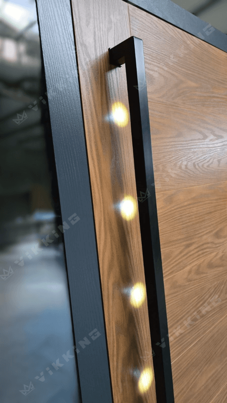 Exterior door handle with LED lighting
