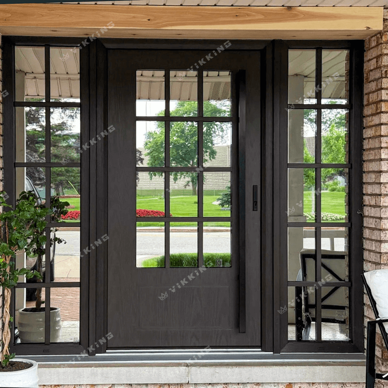 Classic composite doors with side lights and muntins